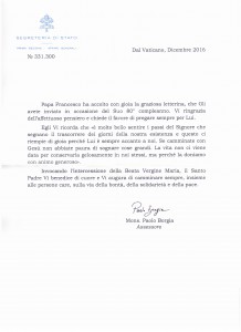 lettre du Pape